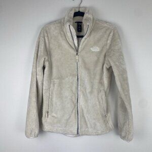 North Face Women's Teddy Jacket Size S White Cream Full Zip Fleece